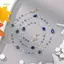 PNPIA- Dây chuyền kính cầm tay sản xuất bằng tay cho ánh sáng mùa hè Ngọc trai sang trọng Pha lê màu xanh hải quân Dây treo thời trang Dây chuyền mắt chống mất