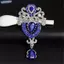 Bluelover Bạc Hoa Lớn Cô Dâu Thổ Cẩm Kim Cương Giả Pha Lê Diamante Cưới Thổ Cẩm Pin Mới
