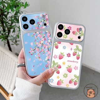 Dành Cho Vivo Y31D Y39 Y38 Y37 Y36 Y35 Y33S Y33T Y31 Y30i Y55 Y55S Y53S Y51 Pro Y51A Y51S Ốp Điện Thoại Da PU Màu Xanh Hồng Sơn Hoa Đào Vỏ Dâu