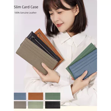 ví cầm tay nữ sang chảnh ví cầm tay nữ Ví Nữ Độc Đáo Nữ Họa Tiết Da Thật Màu Trơn Ví Dài Siêu Mỏng Dây Kéo Đơn Giản Ví Đựng Tiền Xu Thiết Kế Thời Trang