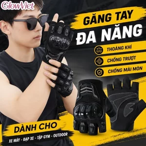 Găng Tay Nửa Ngón Chống Va Đập Thoáng Khí Chống Trượt Đi Xe Máy Xe Đạp Gym Outdoor
