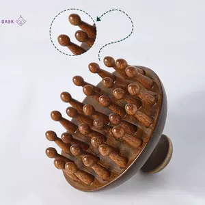 Massage trị liệu bằng gỗ đa chức năng Massage đầu da đầu Gỗ đàn hương tự nhiên Răng tròn Guasha Cạo Máy mát xa cơ thể