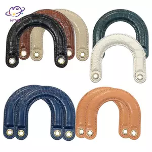 HFTOY 2 Chiếc Túi Da PU Tay Cầm Túi Xách Handmade Dây Đeo Ví Tay Cầm Túi Ngắn Thắt Lưng Túi DIY Phụ Kiện Thay Thế ~