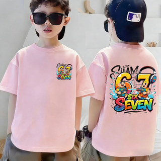 COD✅Áo thun cho bé trai và bé gái in hình graffiti 67, chất liệu cotton mềm mại và thoải mái