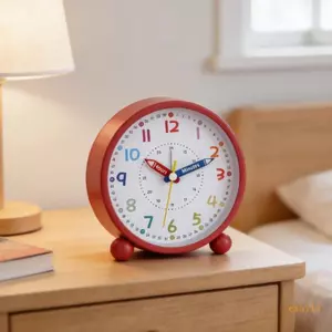 Excila Ticking Kids Đồng hồ báo thức đầy màu sắc có đèn ngủ cho đầu giường hoặc bàn học