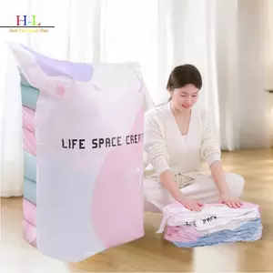 HL Không Cần Bơm Hút Chân Không Túi Nhựa Lớn Bảo Quản Túi Bảo Quản Quần Áo nketspression Túi Rỗng Có Phụ Kiện Du Lịch LMWU