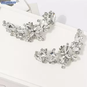 Bluelover 1 Chiếc Giày Nữ Hoa Bule DIY Kim Cương Giả Kẹp Giày Có Thể Tháo Rời Giày Cưới Cao Gót Phụ Kiện Giày Sáng Bóng Đồ Trang Trí Mới