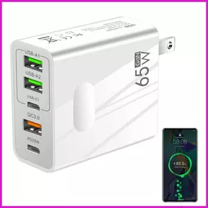 Trạm sạc USB C 65W Sạc máy tính xách tay GaN Trạm sạc USB 65W USB C Sạc cắm Trạm sạc nhanh lyuvn