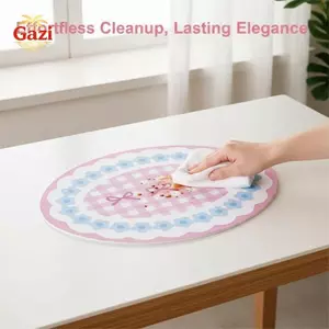 1 Tấm lót hình bầu dục bằng da PU có tính năng chịu nhiệt cho phòng ăn sành điệu [VN]