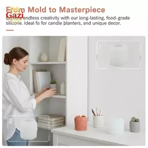 Khuôn Silicon Họa Tiết Kim Cương 3D Cho Bình Nến Nhựa Chậu Trồng DIY Khuôn Thủ Công Có Thể Tái Sử Dụng Linh Hoạt Để Trang Trí Nhà Cửa [VN]