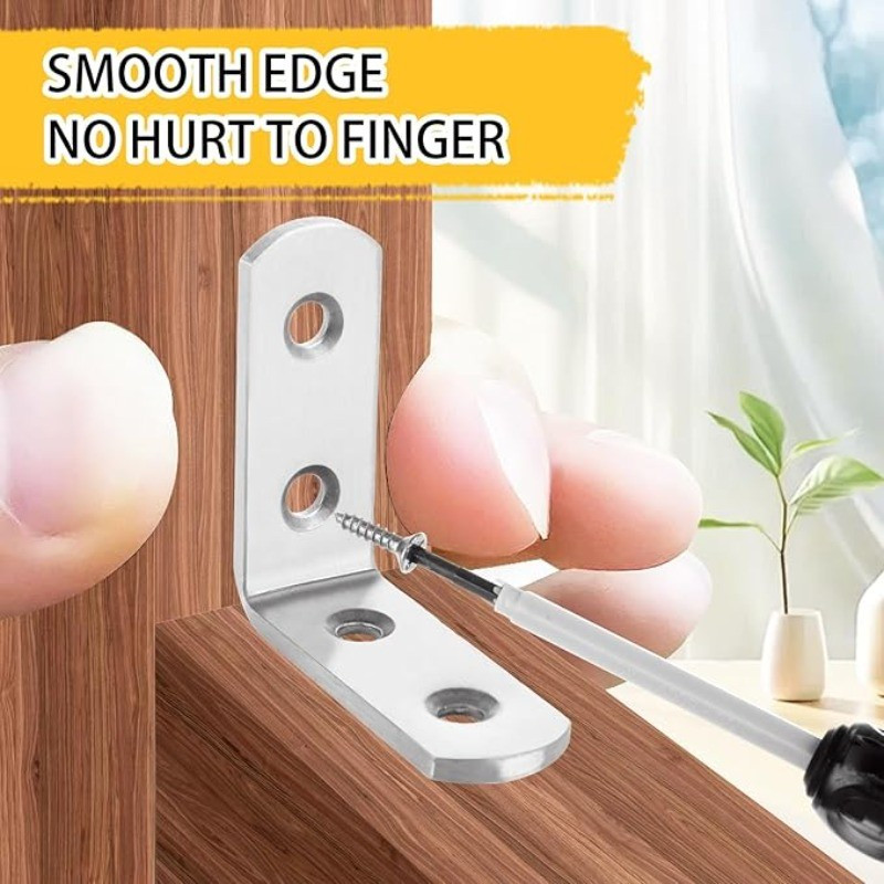 Giá đỡ khớp 90 độ L / Đầu nối góc bằng thép không gỉ / Chốt tủ khung giường nội thất