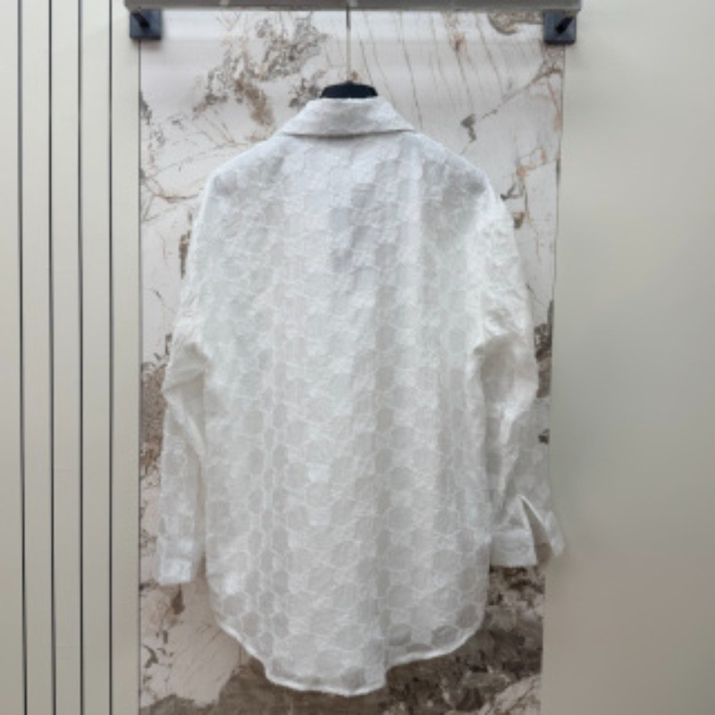 Áo sơ mi nữ ba chiều có ve áo Jacquard mới + Áo sơ mi dáng rộng đính đá dành cho nữ