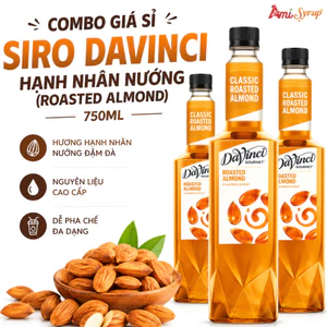 Siro Davinci Hạnh Nhân Nướng (Roasted Almond) 750ml, Syrup Mang Hương Vị Béo Thơm Đậm Đà