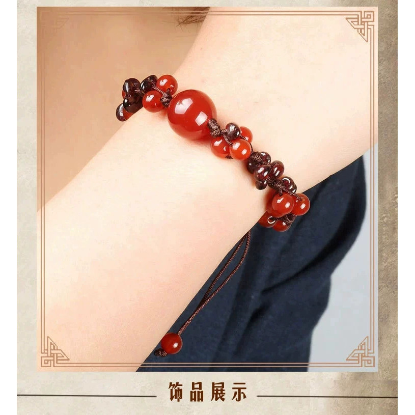 Vòng tay nữ mã não đỏ đơn giản và độc đáo