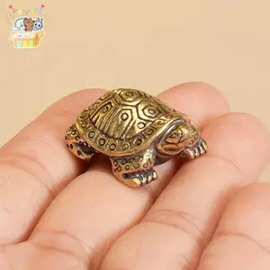 1 Đồ trang trí rùa bằng đồng nguyên khối cổ Tuổi thọ Điêu khắc động vật tại nhà Bàn văn phòng trang trí Mô phỏng trang trí ELWW