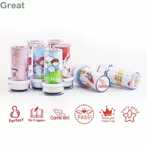 TUYỆT VỜI Con Dấu Hoạt Hình Tem Học Sinh Tiếng Anh Tự Mực Thêu Sò Tem Văn Phòng & Đồ Dùng Học Tập Tem Giảng Dạy