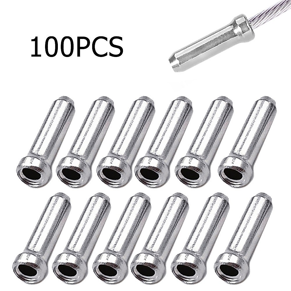 [Smellshi] Phụ Kiện Xe Đạp - 100 Chiếc Dây và Nắp Chặn Đầu Cáp Phanh