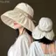 Mũ xô YUJUNI, Mũ ngư dân thoáng khí có thể điều chỉnh, Dây rút thời trang Vành rộng chống nắng Mũ chống nắng nữ
