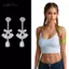 AqToCna Hoa Hồng Zirconia Bụng Rốn Nhẫn Thép Không Gỉ Bên Trong Renfort Phù Hợp Với Rốn Xuyên Trang Sức Cho Các Sự Kiện Tiệc AqToCna