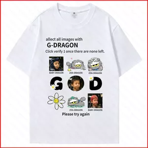 GC1 Bigbang G-DRAGON ZOA mèo hoạt hình dễ thương FAM người hâm mộ quà tặng Áo thun 220g cotton dày tay ngắn hàng đầu GC1
