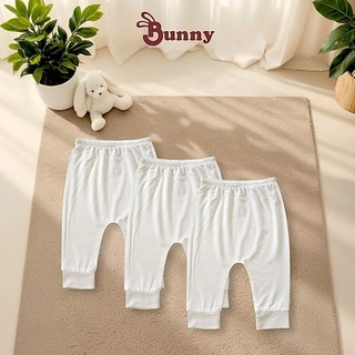Combo 3 quần đùi , Quần dài cotton trắng hiệu Bunnybaby cho bé 3-10kg  Bubbybaby-GV