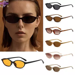 RTJIFSS 90s Sunnies, Kính râm hình bầu dục mắt mèo nhẹ, Sắc thái hẹp hợp thời trang sang trọng dành cho nữ và nam giới