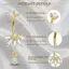 PNPIA- Nhẫn Nút Bụng Mạ Vàng Sáng Bóng Cubic Zirconia Tinh Tế Không Gây Dị Ứng Trang Sức Cho Lễ Hội Âm Nhạc