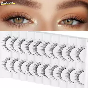 Lông mi giả NORDICLIFE, Lông mi giả dài không tàn nhẫn, Làm đẹp Handmade Full Strip Lông mi giả nối mi