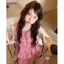 Áo Vest dây đeo kẻ sọc ngọt ngào cổ điển Hàn Quốc mùa hè Thiết kế phong cách mới Slim-fit Slimmer Look All-match Chic Top