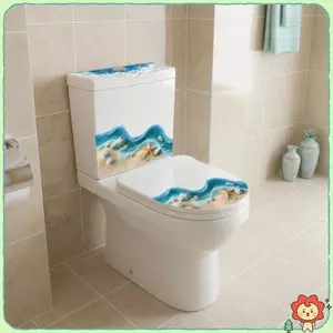 3D Bãi Biển Đại Dương Bồn Vệ Sinh Stier Chống Thấm Nước Tự Dính Sao Biển Thiết Kế Cho Phòng Tắm DIY Trang Trí