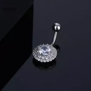 LUImo Dainsty Rối Bụng Nút Nhẫn Thép Không Gỉ Rốn Xuyên Zircon Hoa Rốn Xuyên Rốn Rốn Nhẫn Trang Sức Cơ Thể Gợi Cảm SBS