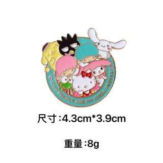 3 Cái / bộ Sanrio Cinnamoroll & My Melody Men Chân Dễ Thương nhất Kuromi Kim Loại Huy Hiệu Cho Túi / Quần Áo Hợp Kim Nhỏ Giọt Dầu Thổ Cẩm