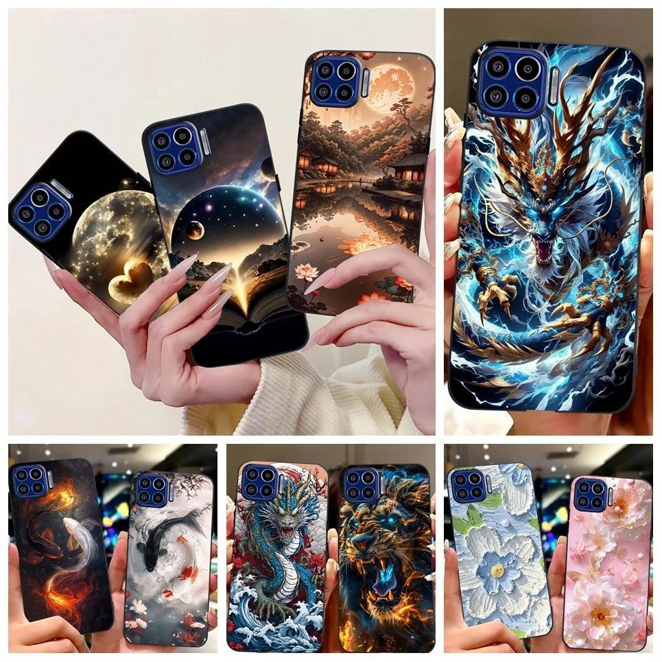 Ốp Lưng Cho Motorola One Marco One Vision Ốp lưng Moto One 5G Coque Hoa Bướm Rồng Động Vật Sư Tử Mờ Mềm Ốp Lưng