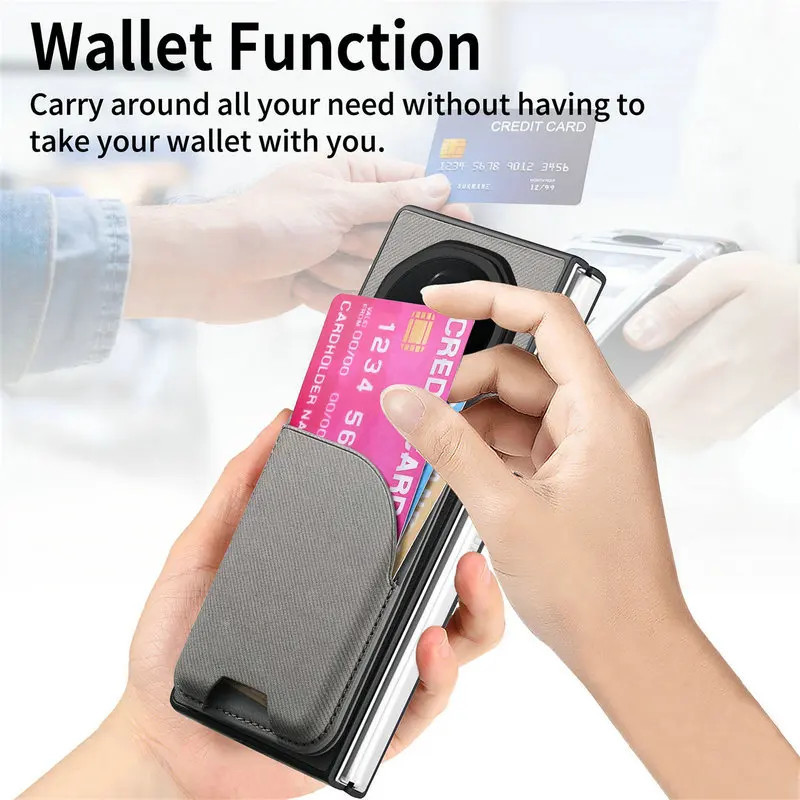 Honor Magic V5 5G 2025 Ốp lưng sang trọng Thẻ da từ tính RFID Funda Honor Magic V3 V 5 3 5V Vỏ điện thoại gấp 2IN1 có thể tháo rời