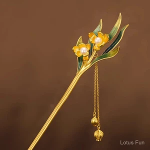 CClassic kẹp tóc hoa thần tua rua, handmade phụ kiện cho Hanfu
