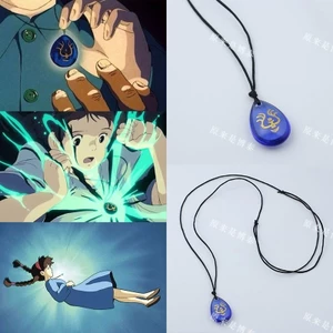 Lâu Đài Trên Bầu Trời Anime Vòng Cổ Ngoại Vi Pha Lê Xanh Giọt Mặt Dây Chuyền Đá Bay