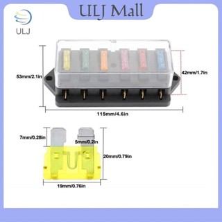 ULJ 6 Way Circuit Standard ATO Blade Fuse Box 12V / 24V Cầu chì khối giữ cầu chì ô tô.