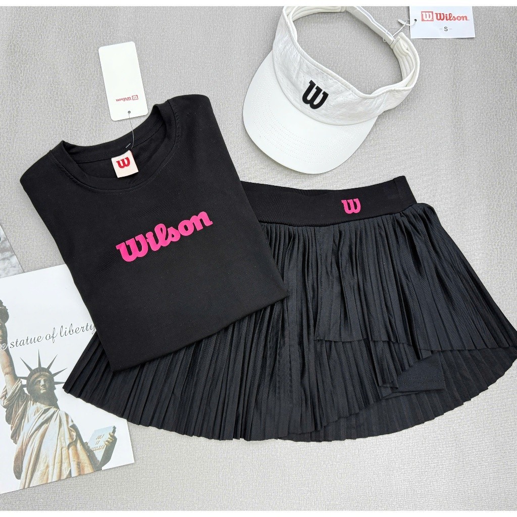 [Pickleball NEW] Bộ thể thao nữ croptop cộc tay, Bộ WIL.SON, Bộ váy áo chơi Pickleball Golf Tennis ....VN
