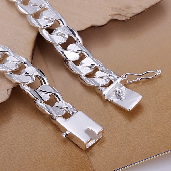 Vòng tay bạc 925 URMYLADY, dây xích 10mm, phù hợp nam nữ và làm quà cưới