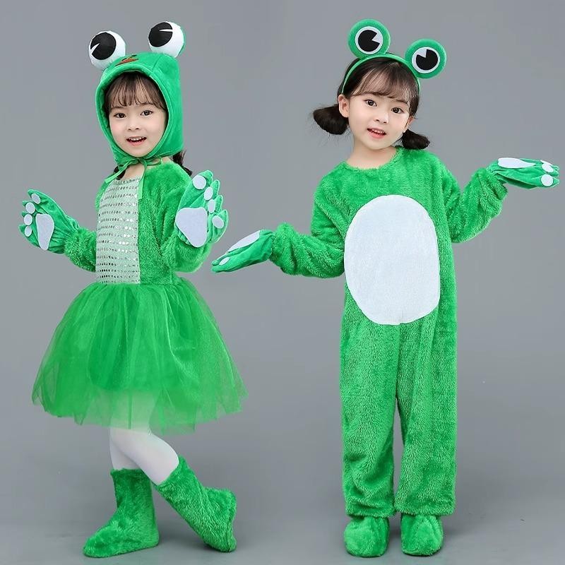 💕Chỗ💕 Quần Áo Trẻ Em Động Vật Múa Trang Phục Quần Áo Cho Bé Gái 3 Đến 12 Tuổi Ếch Trang Phục Mới Lạ Halloween Giáng Sinh