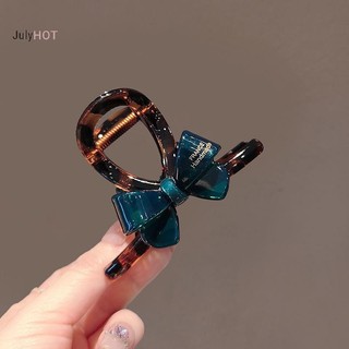 JULYHOT Hàn Quốc Tương Phản Nơ Trung Bình Kẹp Thời Trang Dập Nóng Chữ Nửa Tóc Buộc Tóc Kẹp Massivedeals