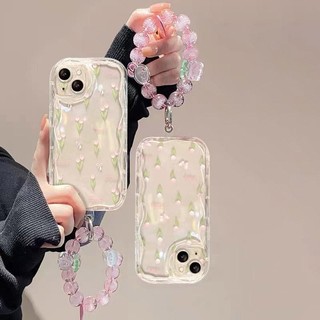Ốp Xích Hoa Hồng Hoa Tulip Thời Trang Tương Thích Cho iPhone 14 16 15 Plus 16 15 14 Pro Max 13 Mini 13 12 Pro 16E TPU Mềm Trong Suốt Vỏ Điện Thoại