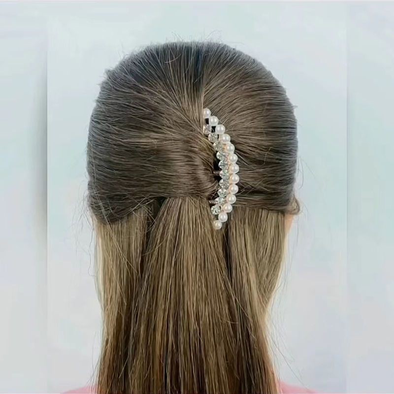 Kẹp tóc ngọc trai và pha lê cao cấp, phù hợp cho người lớn, tiện lợi để cuộn tóc