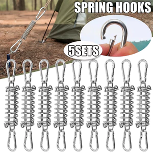 Bộ khóa gió inox chất lượng cao, kẹp điều chỉnh linh hoạt, phù hợp cho tán lều và dụng cụ cắm trại