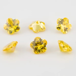 Đá Cubic Zirconia màu vàng cắt hoa từ 3x3mm đến 10x10mm, bộ 15 hoặc 30 viên, phù hợp DIY trang sức