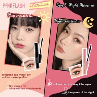 BỘ TRANG ĐIỂM PINKFLASH 3 MÓN/ bút kẻ mắt * 1 + mascara * 1 + dụng cụ bấm mi * 1 Bộ trang điểm mắt Mỹ phẩm chống nước và lâu trôi ღ Phong cách trang điểm lấp lánh cho cô gái màu hồng