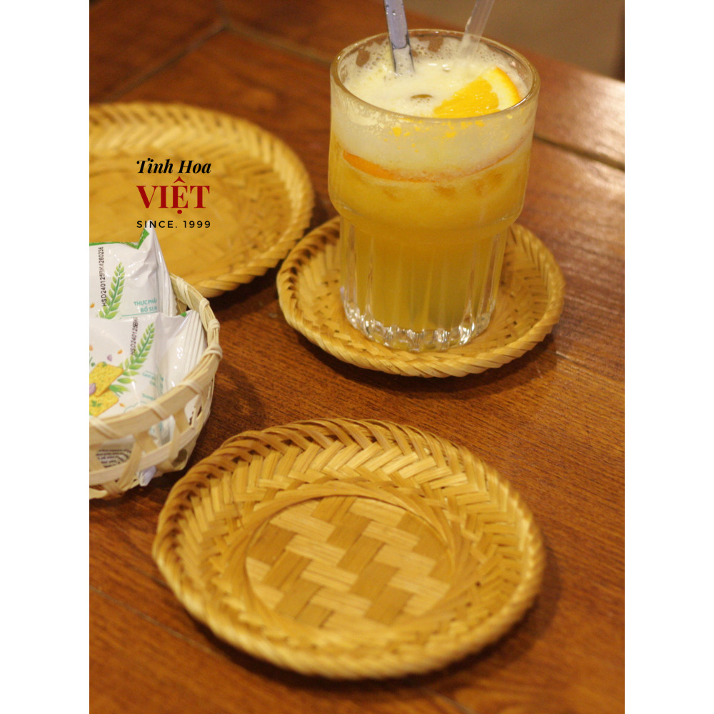 Đĩa tre hun khói chống mốc đựng hướng dương, hoa quả phục vụ nhà hàng, cafe Tinh Hoa Việt
