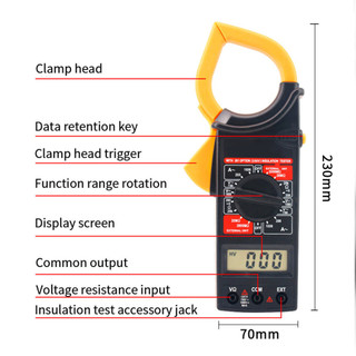 Ampe kìm Đồng hồ kẹp dòng đa chức năng DT266 - Đo điện áp, điện trở, nhiệt độ, tần số chính xác