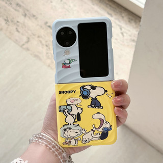 Ốp điện thoại gấp cho Oppo Find N3 Flip Boyang Design Snoopy Starman Giá đỡ từ tính Vòng tay vỏ điện thoại tpu cứng