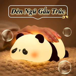 Đèn Ngủ Gấu Trúc, Chất Liệu Silicon Mềm Mại, Điều Chỉnh Độ Sáng, Ánh Sáng Mờ An Toàn,Quà Tặng Cho Bé